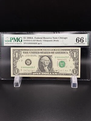 1988 A-$1 Dollar bill Low Number. Grade 66 by PMG, very nice bill . - Image 1 of 4