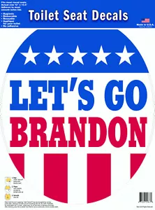 Let's Go Brandon / Funny Toilet Seat Decal / Toilet Seat Lid Cover (Round) - Picture 1 of 3