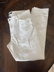 Chaps Ankle Cream Distressed Jeans - Size 12 - Picture 1 of 8