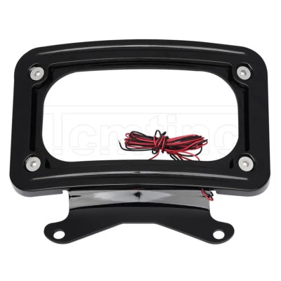 Marco de matrícula trasero curvo con luz LED apto para Harley Road Street Glide Foto 1 de 4