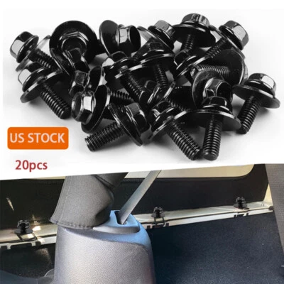 Pernos negros para carrocería de coche - M6-1,0 x 16 mm de largo - 10 mm hexagonal - 17 mm arandela - 20 pernos - #180 Foto 1 de 4