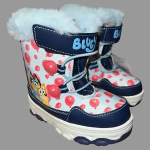 Stivali da neve Bluey bambino taglia 7 bingo rosa palloncini caldi invernali NUOVI - Foto 1 di 8