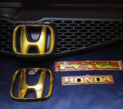 JDM Modulo Integra DC5 iS Gold H Emblems Extremely Rare Honda Access Acura RSX - Image 1 of 4