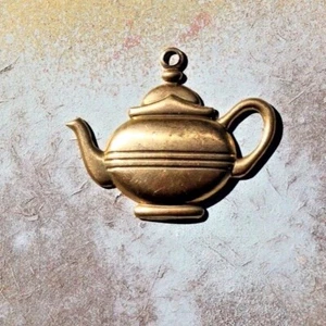 Gold Tone Metal Tea Pot Jewelry Finding Craft Charm New FREE SHIP! - Picture 1 of 3