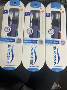 3 pack Sensodyne Sensitive Care Soft Toothbrush - 6 Count total FAST Free ship - Picture 1 of 2