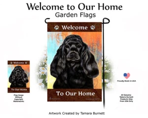 Bandera de jardín de bienvenida - Cocker Spaniel negro 044 - Imagen 1 de 1