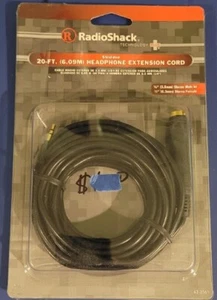 Radio Shack 20 Ft Auriculares Computadora Altavoz Cable de Extensión Nuevo 42-2561 3.5mm - Imagen 1 de 2
