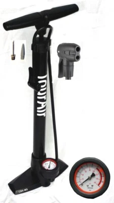 CBK-MS Alu Standpumpe Fahrradpumpe für Auto- Dunlop- und Sclaverantventil 11 Bar