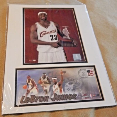 LeBRON JAMES- USPS FIRST DAY OF ISSUE 2004 STAMP & POSTER NBA ROOKIE BASKETBALL - Image 1 of 2
