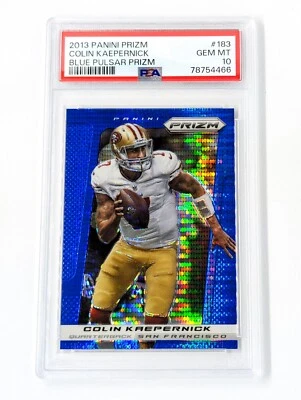 2013 Panini Prizm Blue Pulsar Prizm #183 Colin Kaepernick PSA 10 49ers - Image 1 of 2