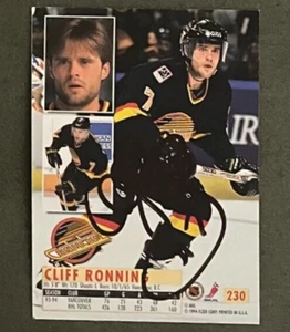 CLIFF RONNING SIGNED 1994-95 Fleer Ultra Canucks CARD ~ AUTHENTIC - Picture 1 of 2