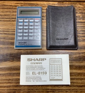 Sharp Elsimate EL-8159 Miniature Calculator With Case And Manual - Picture 1 of 4