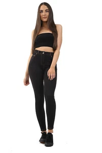 Womens Ladies Stretchy Jeans Denim Look Skinny Jeggings Leggings Trouser Pants - Picture 1 of 14