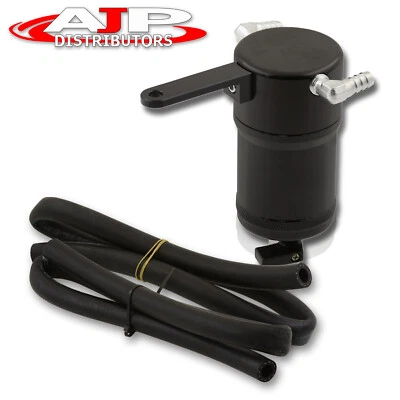 Black Aluminum Motor Oil Catch Can Reservoir Tank Kit For 2011-2017 Ford Mustang Foto 1 de 4