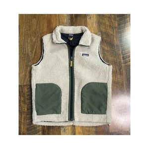 Patagonia Kid's Retro X Fleece Vest Sherpa Sz L Sz 12 Natural Beige - Picture 1 of 3