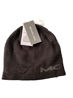 NUEVO NUEVO CON ETIQUETAS DISEÑADOR Michael Kors Para hombres Gorro Reversible GRIS OSCURO MK Logo OSFM Foto 1 de 3