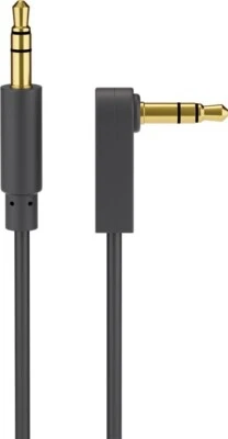 1.5m Slim Right Angle 3.5mm to Straight Stereo Jack Audio Headphone Aux Cable - Image 1 of 2