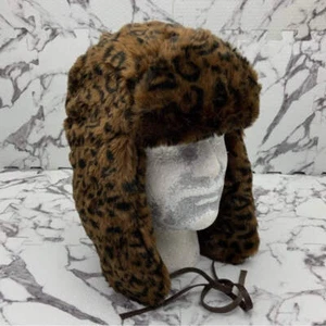 Herren Kangol Leopard Kunstfell Trapper Mütze Neu mit Etikett - Bild 1 von 8
