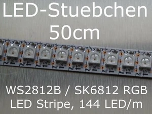 0,5m WS2812B / SK6812 RGB LED Stripe - 144 LED/m - integrierter Controller - Bild 1 von 1