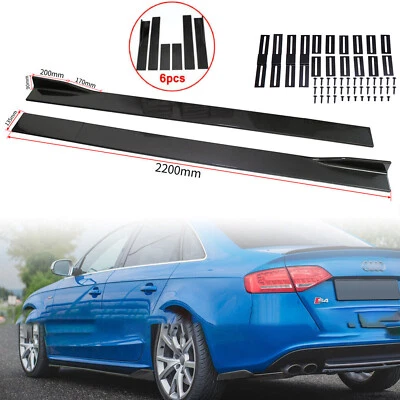 For AUDI A4/S4 B8 8T Glossy Black Side Skirts Extension Panel Lip A++++ - Image 1 of 4