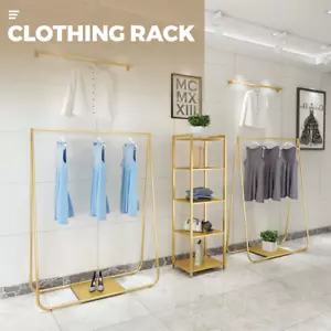 Gold Metal Clothing Rack Garment Display Rack for Retail Shop Commercial Home - Picture 1 of 9