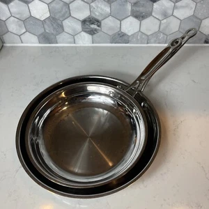 2 Stück Cuisinart 18/10 Edelstahl Pfannen 8” 722-20, 10” 722-24 Ganzmetall - Bild 1 von 14