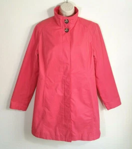 Chaqueta gabardina coralina Eddie Bauer para mujer talla mediana cuello falso botones ocultos - Imagen 1 de 12