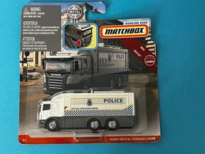 Matchbox Working Rigs MBX Rescue Police White Scania Tactical Command Center NIP - Picture 1 of 10