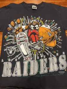 Vintage 1993 LA Raiders NFL Looney Tunes Taz Single Stitch T-Shirt Gr. Large - Bild 1 von 8