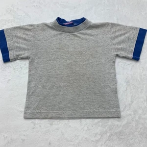 VTG 80s McGregor Boys Medium (5-6) Gray Blue Layered Look Tee TShirt - Picture 1 of 7