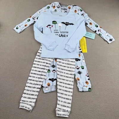 Nuevo con etiquetas Cutie Pie Dreamers Niño Pequeño Niño 4 Piezas Algodón Juego para Dormir, Talla 2T, Halloween Foto 1 de 4