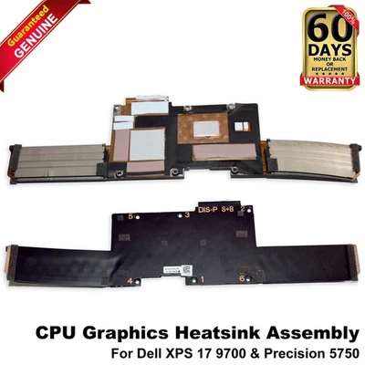 Dell XPS 17 9700 Precision 5750 GTX CPU GPU Cooling Heatsink Assembly CN8DJ - Image 1 of 4