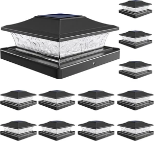 Solar Post Cap Lights Outdoor 4X4/6X6 Wooden/Vinyl Fence Cap Lights 2 Modes - Picture 1 of 6