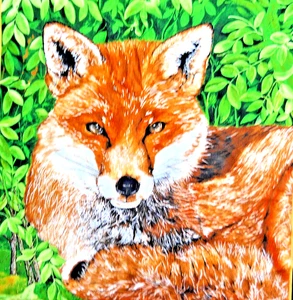 EXCLUSIVE QUILTERS "RED FOX FAMILY " PANEL SOLD BY THE PANEL - Picture 1 of 5