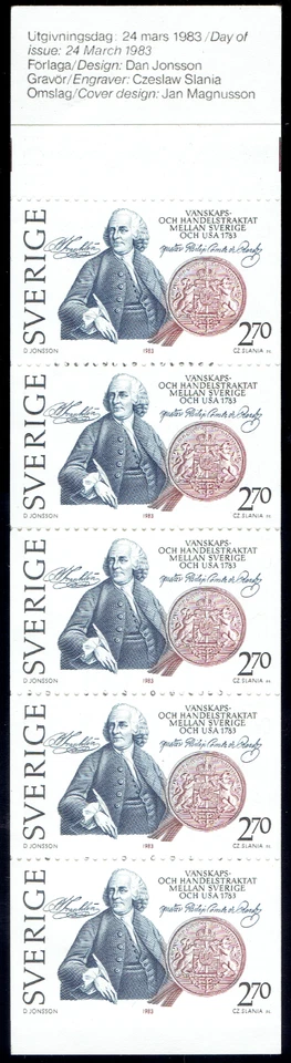 SWEDEN - 1983 - BEN FRANKLIN Complete Booklet - Sc 1453a - MNH - Image 1 of 1