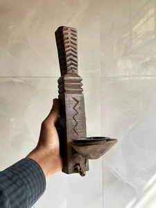 TALLADAS A MANO VINTAGE COLOR ANTIGUO MADERA COLGANTE DE PARED ESTILO CANDELABRO SOPORTE - Imagen 1 de 15