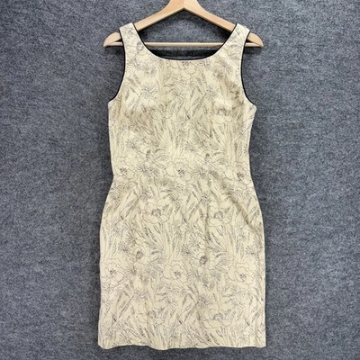 Vestido Amanda Smith Mujer 8 Beige Floral Funda Midi Cremallera Algodón Sin Mangas Foto 1 de 4