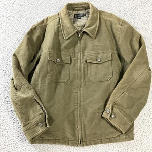 J Crew Jacket Mens Large Green Quilted Lined Cotton Zip Chore Coat Workwear - Picture 1 of 6