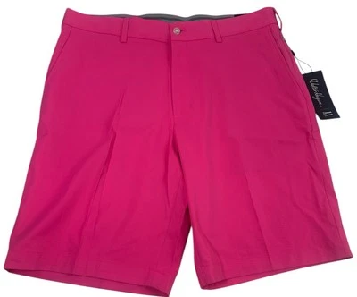 Walter Hogan Shorts Men’s Size 36 Pink Hagen Chino Active Pockets Zip Up NWT — 第 1/4 张图片
