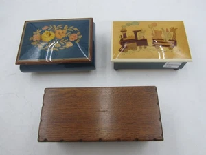 Musical Boxes - 2 x Sorrento Ware Boxes & A Tallent Wooden Cigarette Box - Picture 1 of 24