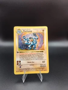 Pokemon Card 1st Edition Shadowless Holo Machamp 8/102 - Picture 1 of 9
