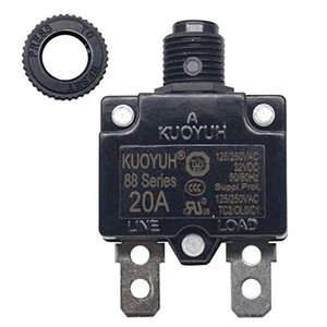 Disyuntor térmico KUOYUH 20A serie 88 125/250VAC 32VDC (20 amperios) - Imagen 1 de 5