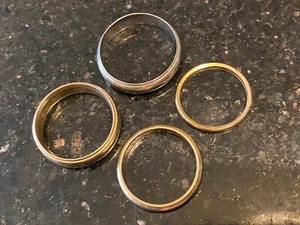 Lot of 4 14k Rings White/Yellow Gold Wear or Scrap Mens Wedding Bands 14.7 Gram - Picture 1 of 18
