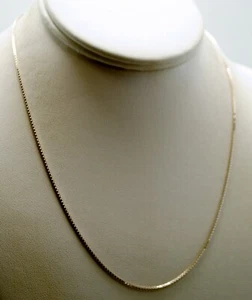 STERLING SILVER SHIMMERING BOX CHAIN LINKED NECKLACE 18.0" #F154 - Bild 1 von 2