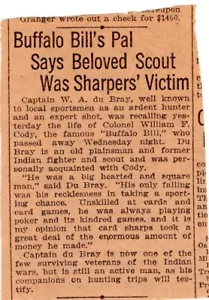 BUFFALO BILL CODY DEATH NOTICE NEWSPAPER ARTICLE - Picture 1 of 1