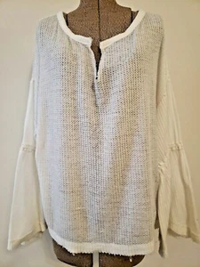 We the Free Dahlia Thermal Women's Bell Sleeve Top, Size Large EUC - Picture 1 of 9