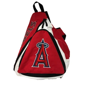 MLB Los Angeles Angels Slingback Backpack Baseball Red w/Logo Canvas + Pocket - Picture 1 of 17