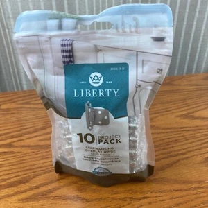 Paquete de 10 bisagras superpuestas de cierre automático Liberty Hardware, níquel satinado #885785385371 - Imagen 1 de 3