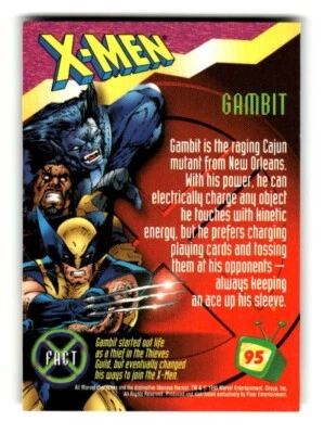 1995 Fox Kids Network X-Men Collectible Trading Card #95 Gambit - Image 1 of 4