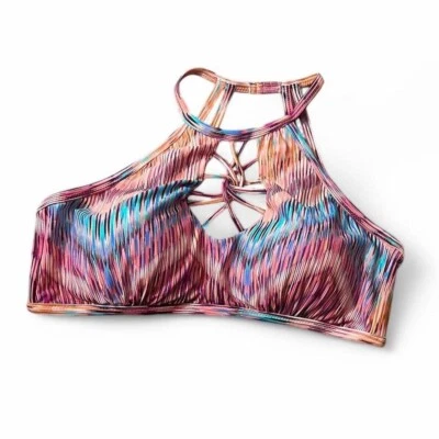 Разноцветный с бретелью через шею бикини верх - Изображение 1 из 4